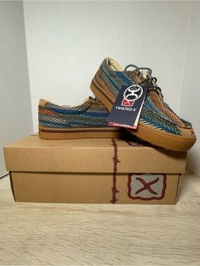 Twisted X Hooey Loper Shoes Mens Size 10.5M Woven Moc Southwestern Aztec Western